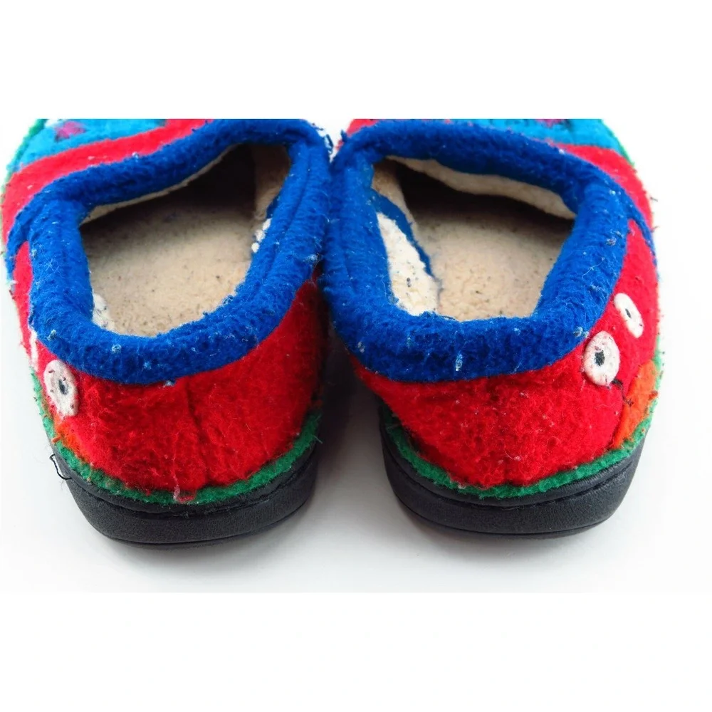 Acorn Toddler Boys Casual Shoes Size 12.5-13.5 Red Fabric Slip On‎ Slippers